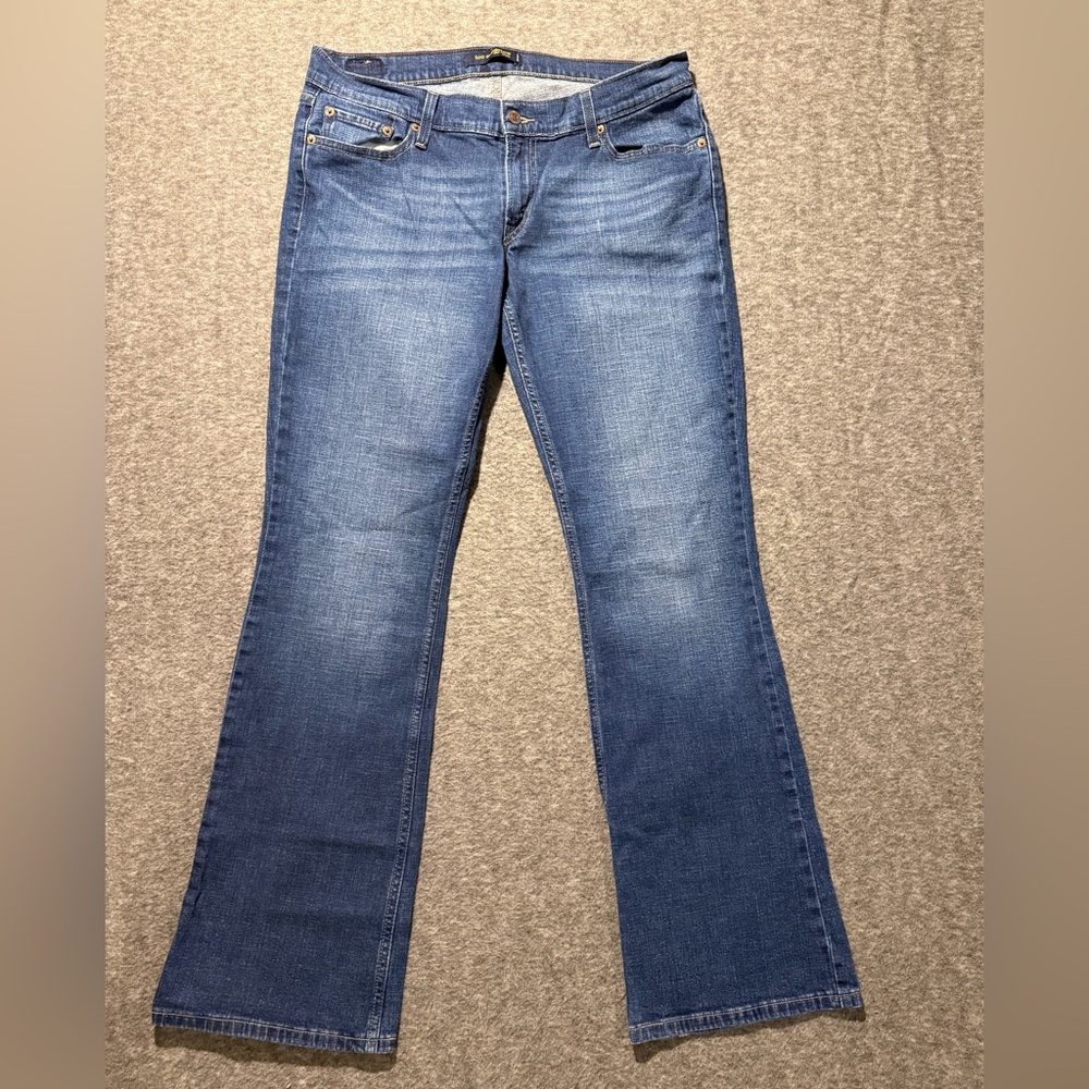 Levis 524 Too Superlow Y2K jeans womens 13 Long (34x33) blue Bootcut stretch